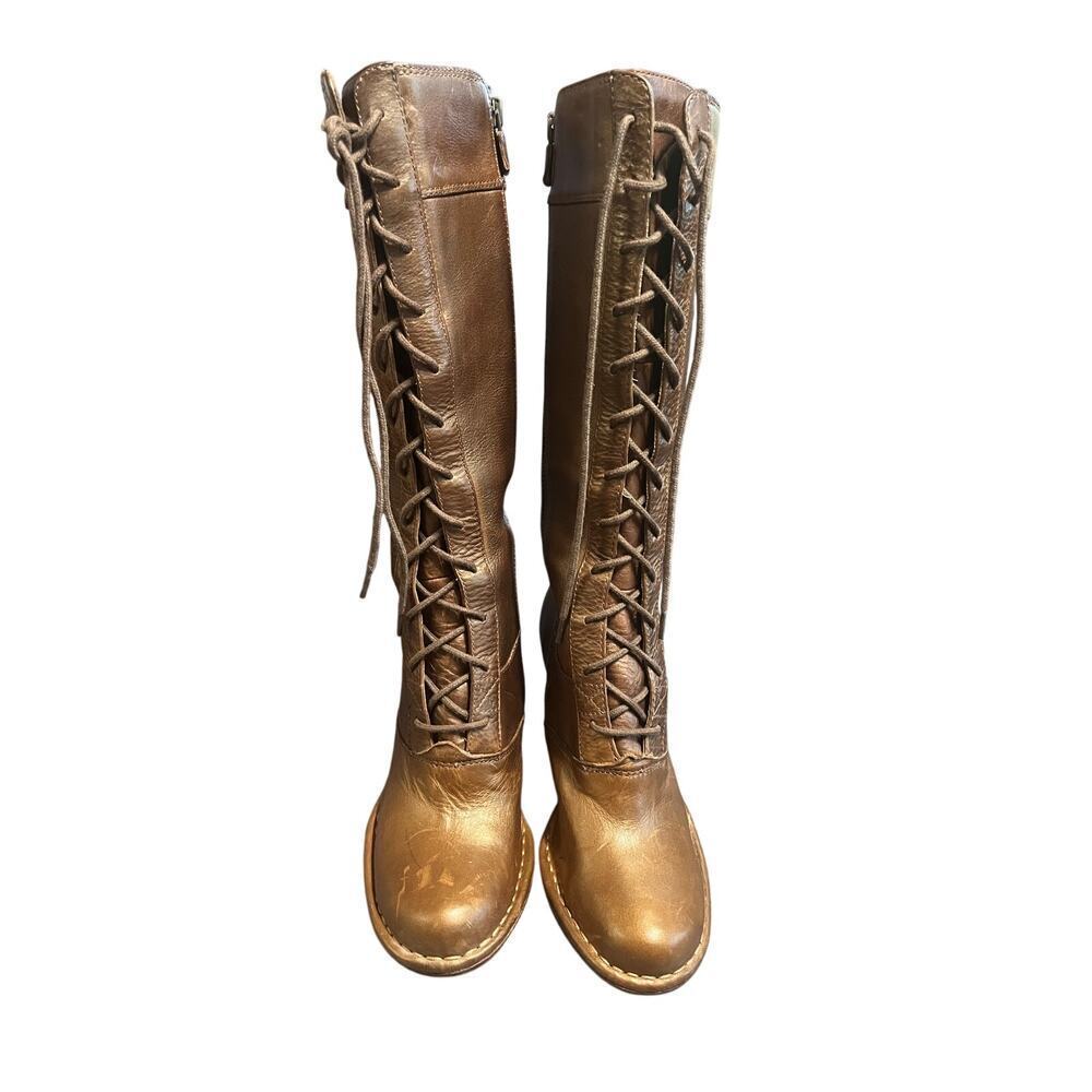 Frye Vintage Villagerlace Leather Lace Up Boots, size 5.5 M - Picture 2 of 8